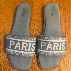Blue Paris Slide Sandals